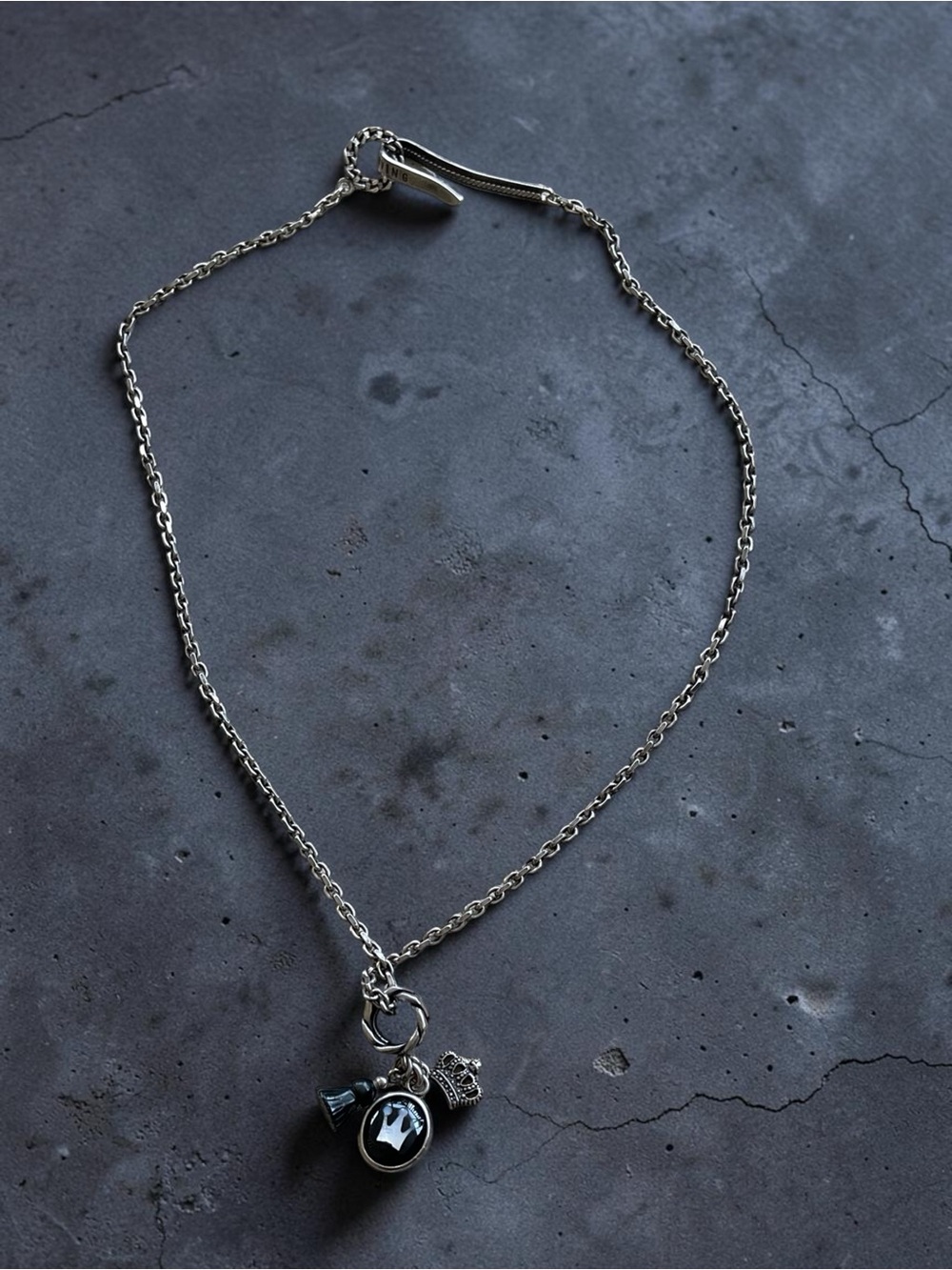 Diesel Successful Living Sterling Silver Multi Charm Necklace - Picture 5 of 8
